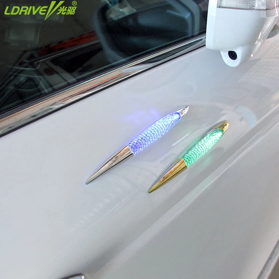 

1* Solar Energy LED Car Magnetic Sticker Warning Light Taillight Magnetic White Shark Gill Fog Lamp Safety Car Styling LED Light