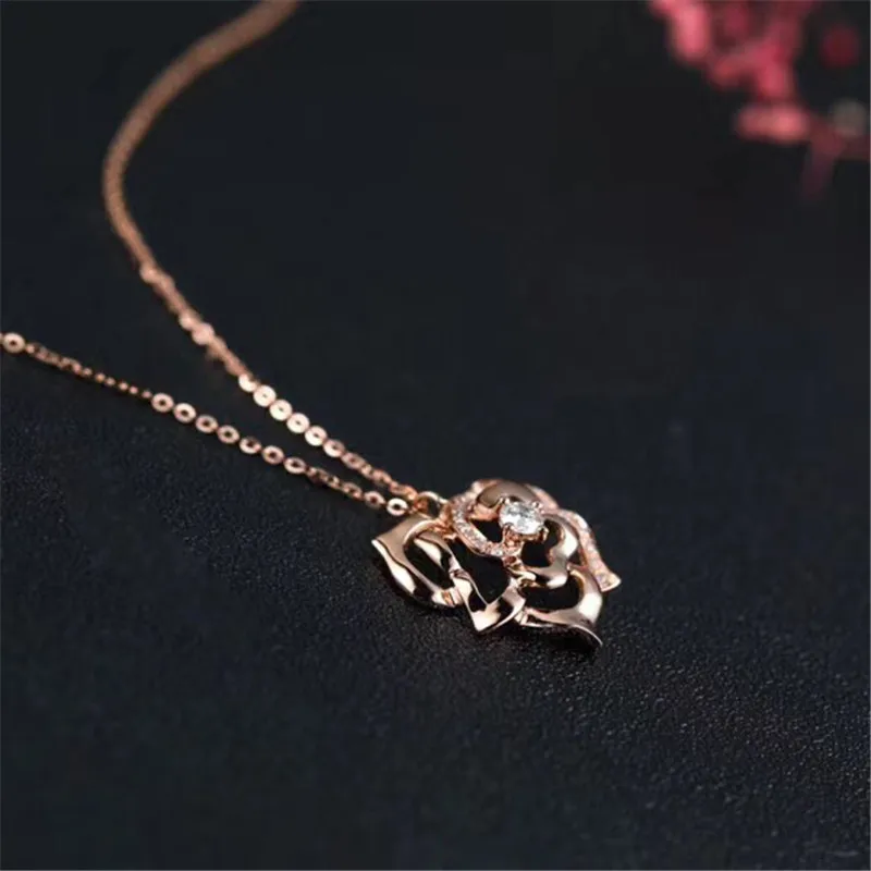 Aazuo Real 18K Rose Gold Real Diamond IJ SI Rose Flower Pendent Necklace gifted for Women Engagement Wedding Link Chain Au750
Aazuo Real 18K Rose Gold Real Diamond IJ SI Rose Flower Pendent Necklace gifted for Women Engagement Wedding Link Chain Au750