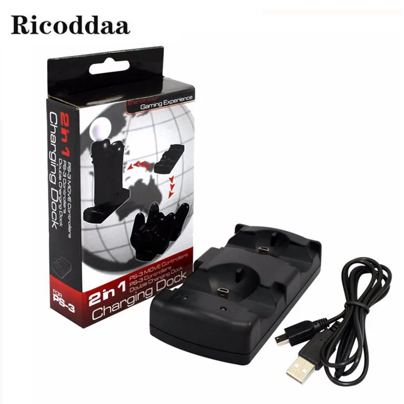 2 In 1 Dual Charging Station Charger for PS3 Move Controller Joystick Charger Dock For Sony Playstation 3 Controller Accessories 
2 In 1 Dual Charging Station Charger for PS3 Move Controller Joystick Charger Dock For Sony Playstation 3 Controller Accessories
