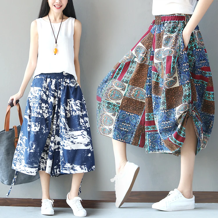 2017 new arrival summer style wide leg pants cotton and linen national style loose plus size student casual women's clothing
2017 new arrival summer style wide leg pants cotton and linen national style loose plus size student casual women's clothing