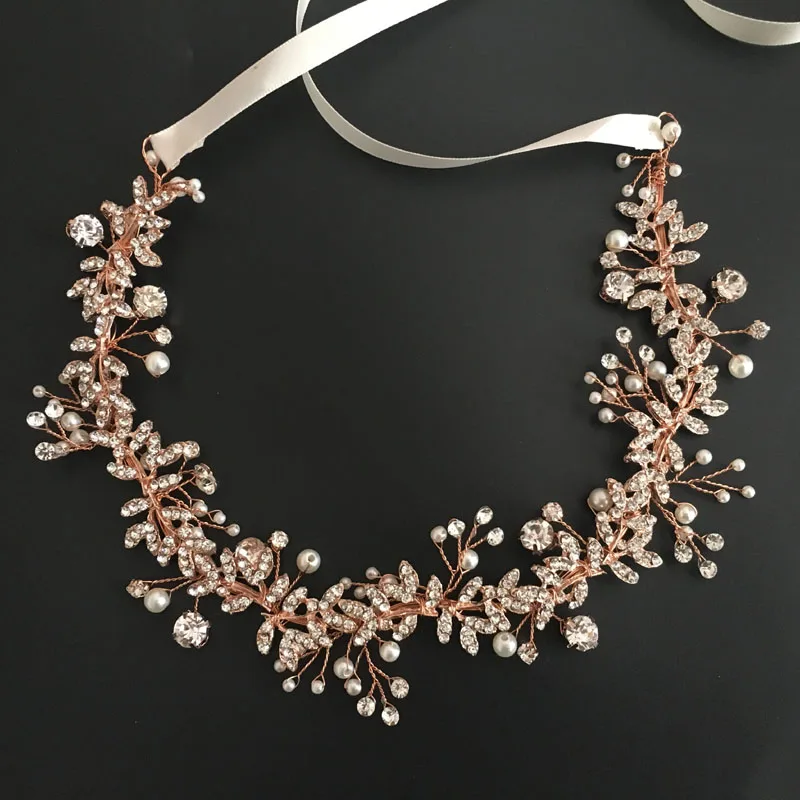 Floralbride Rose Gold Wired Rhinestones Crystals Pearls Flower Wedding Headband Bridal Hair Vine Hair Accessories Women
Floralbride Rose Gold Wired Rhinestones Crystals Pearls Flower Wedding Headband Bridal Hair Vine Hair Accessories Women