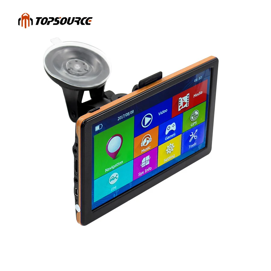 

TOPSOURCE Car GPS Navigation 7 Inch HD Capacitive Screen FM Built in 8GB Map For Europe/USA+Canada Truck Vehicle GPS Navigator