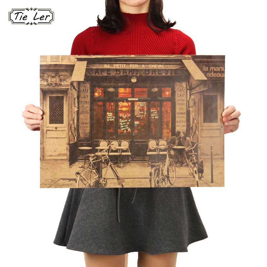 TIE LER Cafe Front Lovers Nostalgia Kraft Paper Poster Family Decorate Poster Paper Crafts Vintage Wall Sticker 51.5X36cm
TIE LER Cafe Front Lovers Nostalgia Kraft Paper Poster Family Decorate Poster Paper Crafts Vintage Wall Sticker 51.5X36cm