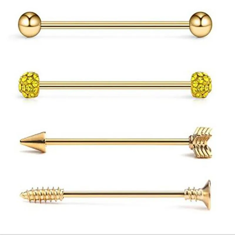 4PCS/Set Gold Stud Earrings Stainless Steel Ear Bone Nail Piercing Stud Earring For Women Body Jewelry Barbell Jewelry
4PCS/Set Gold Stud Earrings Stainless Steel Ear Bone Nail Piercing Stud Earring For Women Body Jewelry Barbell Jewelry