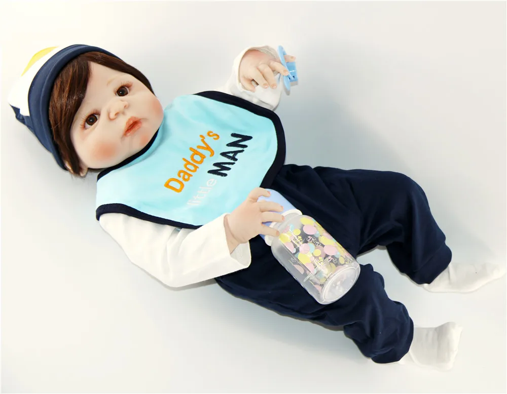 black hair 55CM all Silicone Reborn Baby boy Doll Toys fashion Babies Boneca hard VInyl Dolls brown eyes Bebes Reborn Menino
black hair 55CM all Silicone Reborn Baby boy Doll Toys fashion Babies Boneca hard VInyl Dolls brown eyes Bebes Reborn Menino