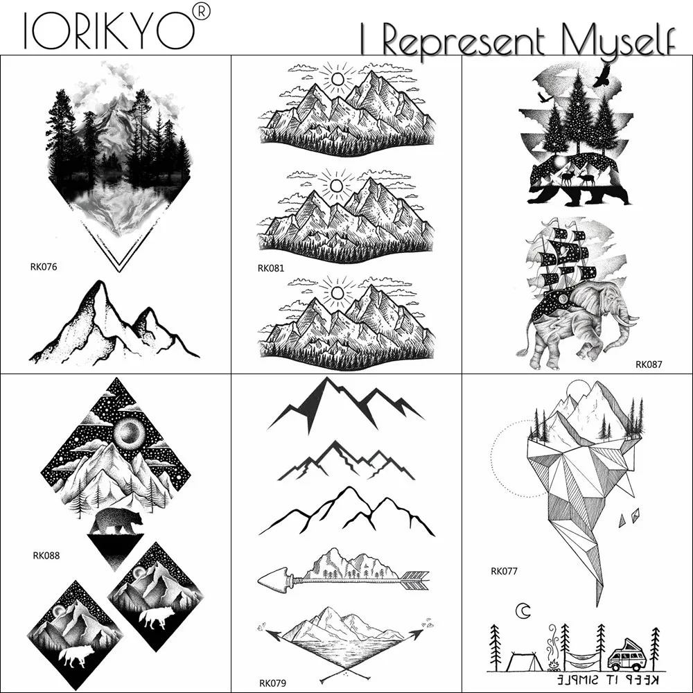 IORIKYO Sexy Black Hill Temporary Tattoo Women Body Arm Stickers Men Fake Tatoo Geometry Cosmetic Water Transfer Tattoo Elephant
IORIKYO Sexy Black Hill Temporary Tattoo Women Body Arm Stickers Men Fake Tatoo Geometry Cosmetic Water Transfer Tattoo Elephant