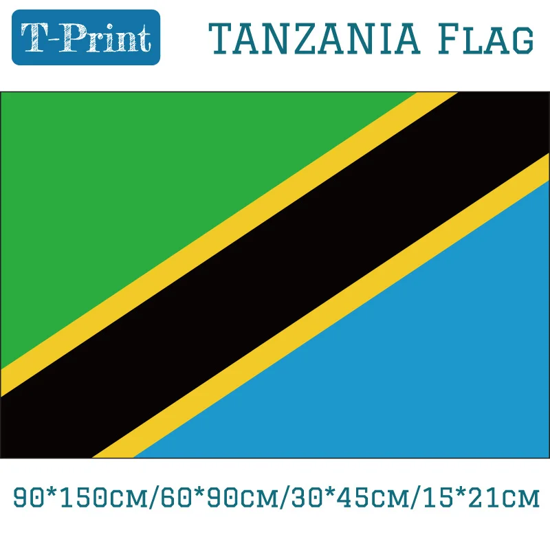 Tanzania National Flag 90*150cm/60*90cm/40*60cm 3*5ft 15*21cm hand flag For World Cup / Day Sports games meeting | Дом и сад