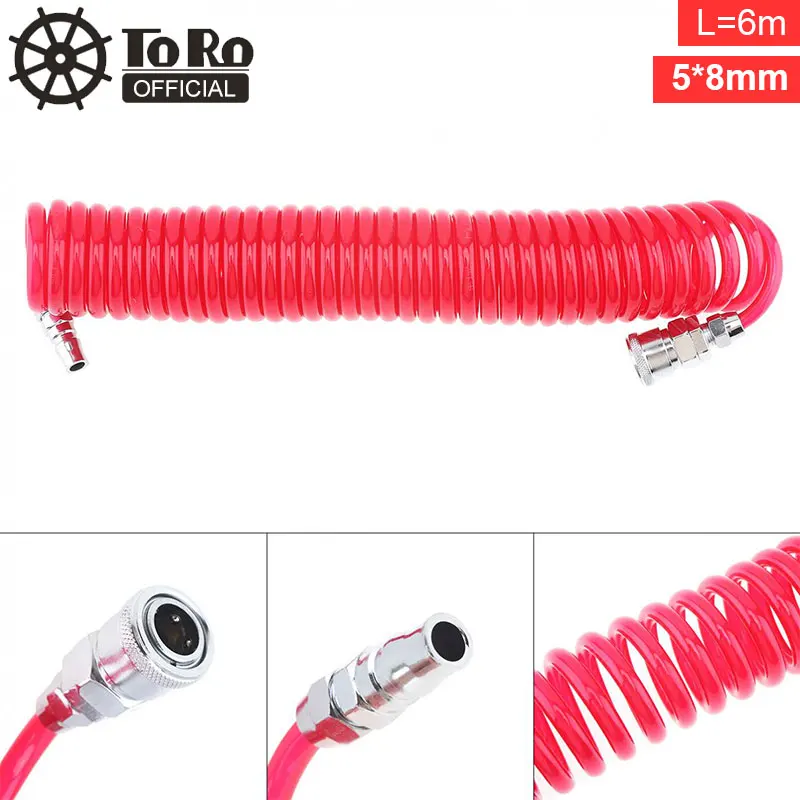 TORO 6M 5 x 8mm Flexible PU Telescopic Hose Spring Tube with Fast Interface and Bayonet Quick Connector for Compressor Air Tool
TORO 6M 5 x 8mm Flexible PU Telescopic Hose Spring Tube with Fast Interface and Bayonet Quick Connector for Compressor Air Tool