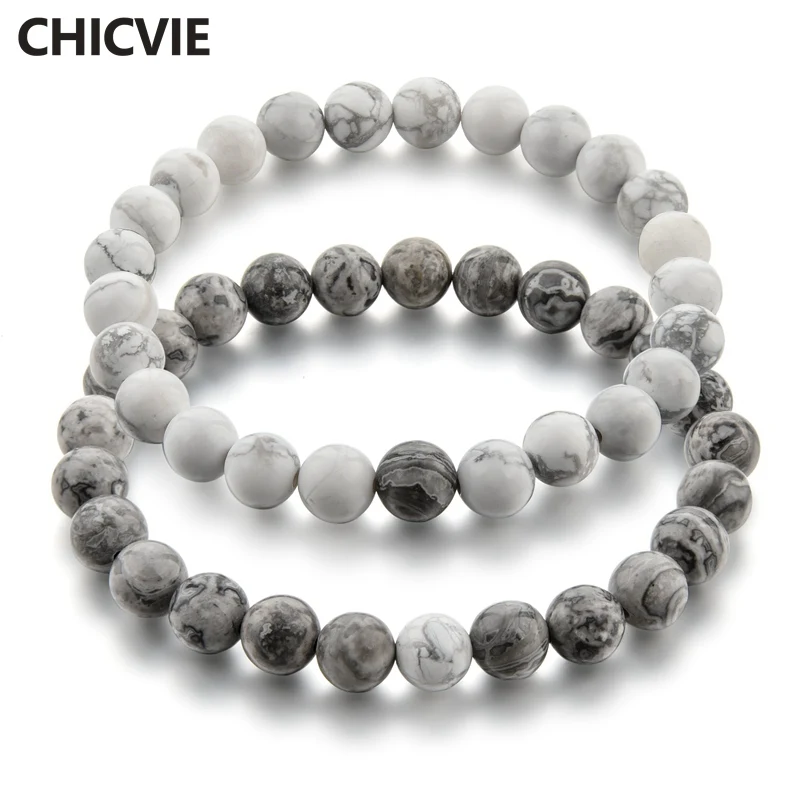 CHICVIE White and Grey Distance Charms Bracelet & Bangles For Men Women Lovers Classic Natural Stone Beaded Bracelets SBR170136
CHICVIE White and Grey Distance Charms Bracelet & Bangles For Men Women Lovers Classic Natural Stone Beaded Bracelets SBR170136