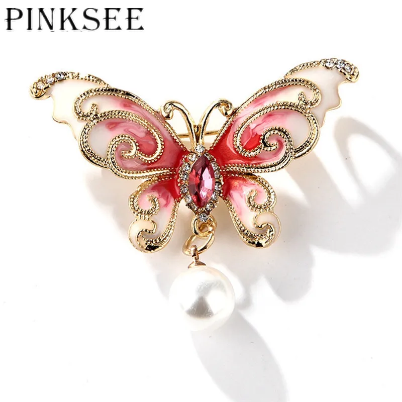Pinksee New Vivid Gorgeous Butterfly Pearl Brooch Pink Blue Color Insect Enamel Brooches Vintage Badges Accessories Jewelry
Pinksee New Vivid Gorgeous Butterfly Pearl Brooch Pink Blue Color Insect Enamel Brooches Vintage Badges Accessories Jewelry