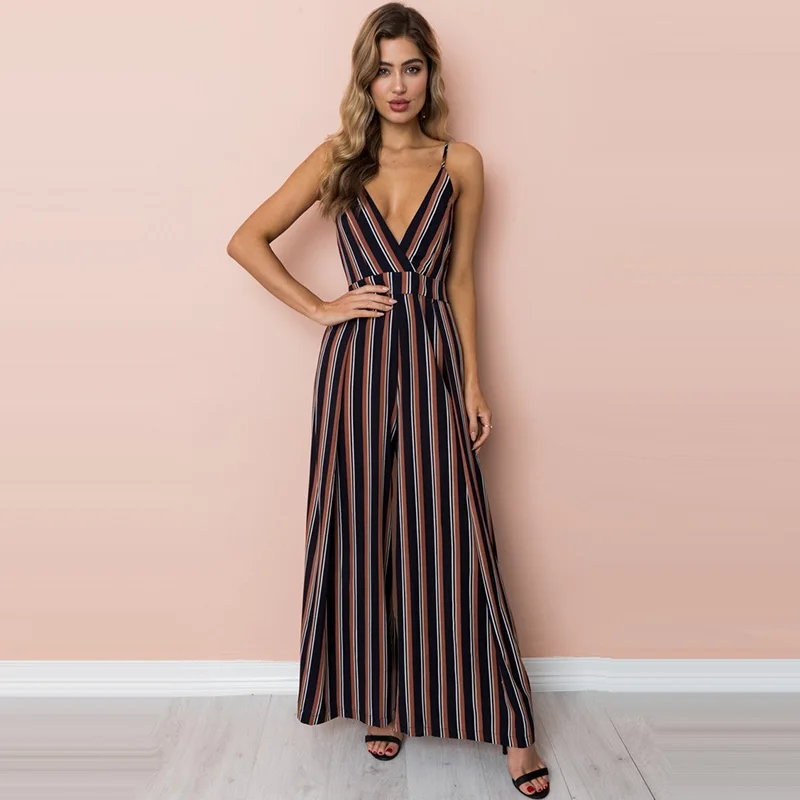 ELSVIOS Sexy Deep V Neck Printed Striped Strap Jumpsuit Women Rompers Summer Backless Bow Tie Wide Leg Overalls Beach Jumpsuits
ELSVIOS Sexy Deep V Neck Printed Striped Strap Jumpsuit Women Rompers Summer Backless Bow Tie Wide Leg Overalls Beach Jumpsuits