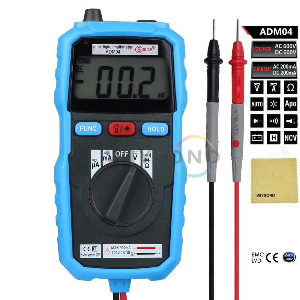 M067 Bside ADM04 LCD Mini Pocket 2000 Counts DMM DC/AC Voltage Current Meter Diode Tester Digital Multimeter DMM
M067 Bside ADM04 LCD Mini Pocket 2000 Counts DMM DC/AC Voltage Current Meter Diode Tester Digital Multimeter DMM