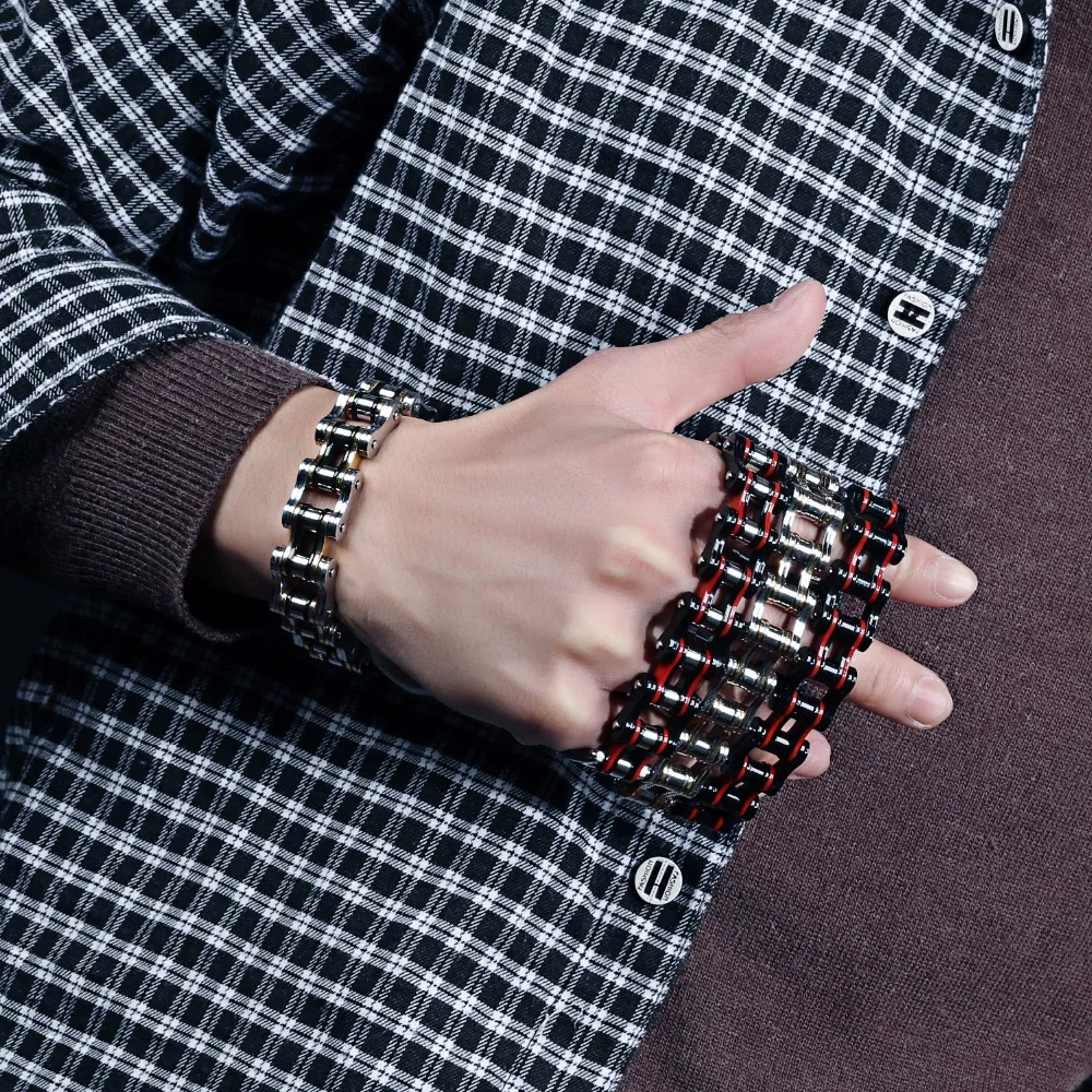 JHSL Brand Men Man chain link clasp bracelet & bangles Golden Black stainless steel metal Punk style personalized foy boyfriend
JHSL Brand Men Man chain link clasp bracelet & bangles Golden Black stainless steel metal Punk style personalized foy boyfriend