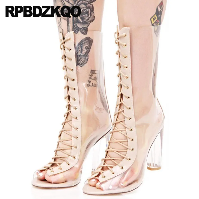 13 45 Pvc Big Size Transparent Boots Chunky Peep Toe Mid Calf 10 Clear Sandals Luxury Brand Shoes Women High Heel Exotic Dancer
13 45 Pvc Big Size Transparent Boots Chunky Peep Toe Mid Calf 10 Clear Sandals Luxury Brand Shoes Women High Heel Exotic Dancer