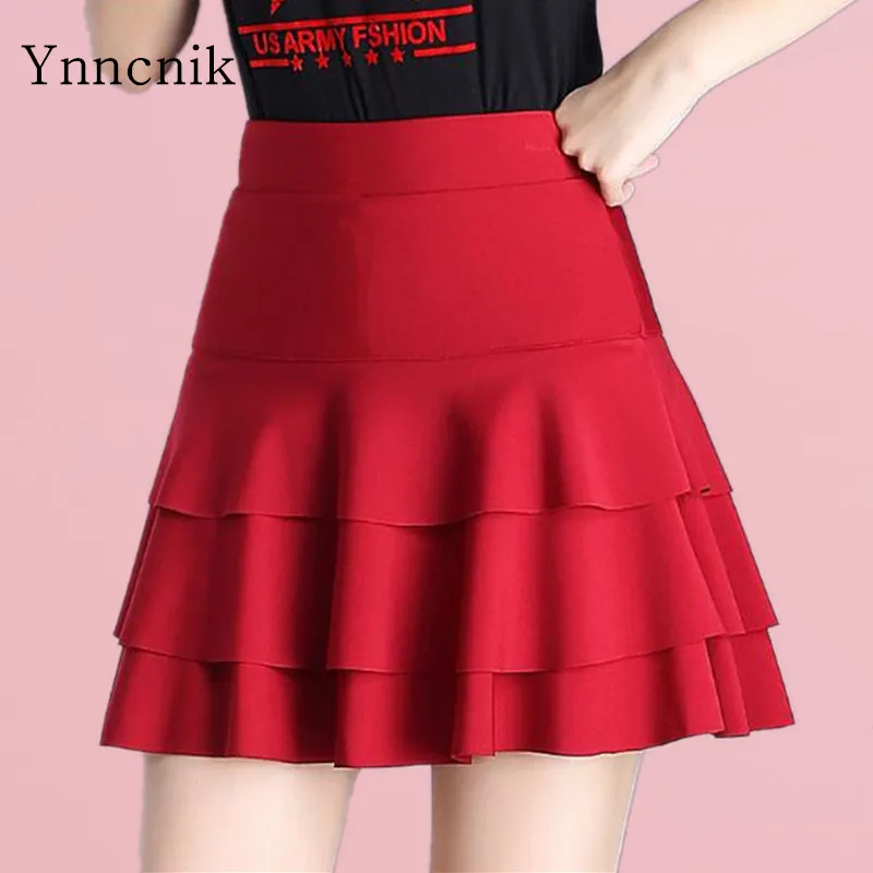 Женская трехслойная многослойная юбка Ynncnik плиссированная с высокой эластичной