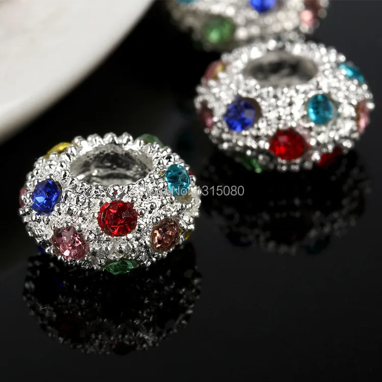 100pcs/lot Silver Color With Crystal Rhinestone Rondelle Spacer Metal European Beads Fit Charm Bracelet / Snake Chain Fittings
100pcs/lot Silver Color With Crystal Rhinestone Rondelle Spacer Metal European Beads Fit Charm Bracelet / Snake Chain Fittings
