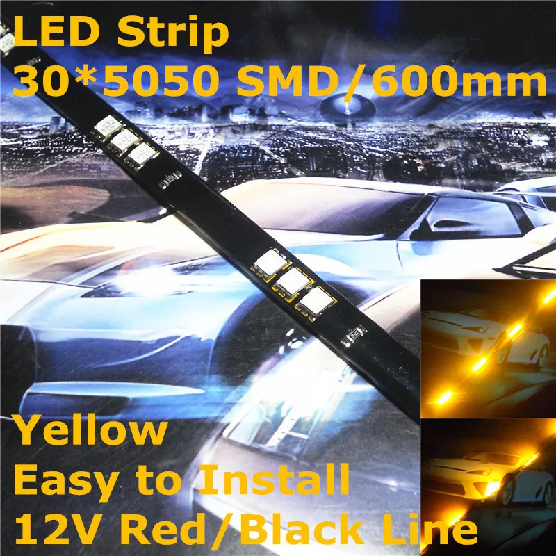 Stock Shipping New 12V Car LED Decoration Soft Strip 600mm Yellow Color(30*5050 SMD) For Out/In Door Signal Atmosphere Light
Stock Shipping New 12V Car LED Decoration Soft Strip 600mm Yellow Color(30*5050 SMD) For Out/In Door Signal Atmosphere Light