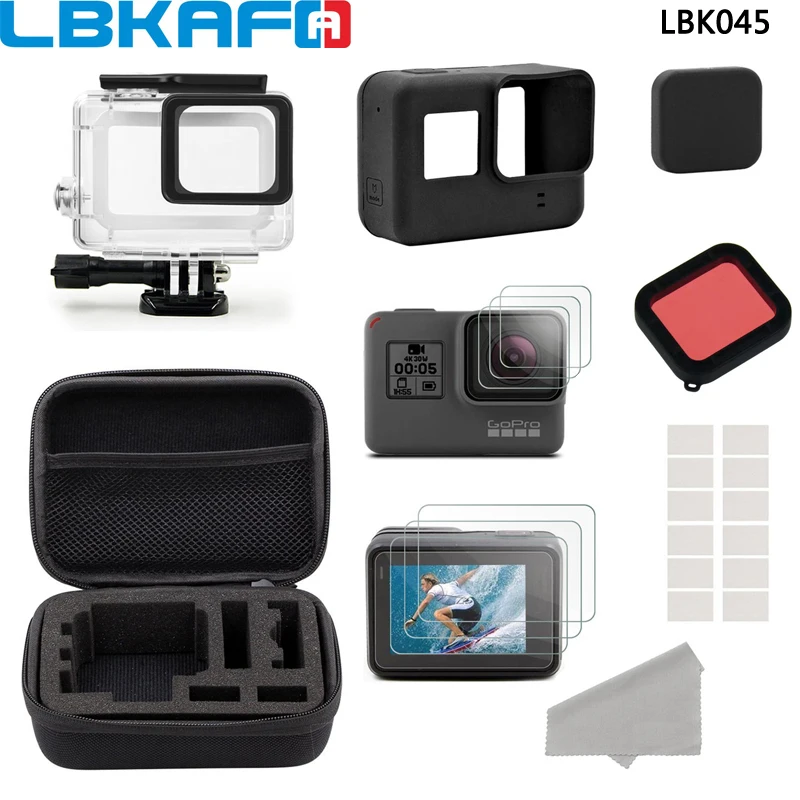 LBKAFA Waterproof Housing Diving Case + Cover + Filter Lens + Screen Protector Anti-fog Interts + Storage Bag For Gopro Hero 6 5
LBKAFA Waterproof Housing Diving Case + Cover + Filter Lens + Screen Protector Anti-fog Interts + Storage Bag For Gopro Hero 6 5