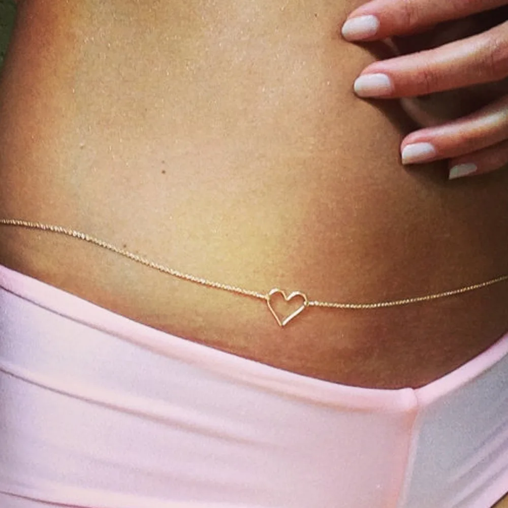 Fashion New Beach Sexy Body Chain Hollow Love Heart Gold Silver Long Waist Chain Jewelry for Women
Fashion New Beach Sexy Body Chain Hollow Love Heart Gold Silver Long Waist Chain Jewelry for Women