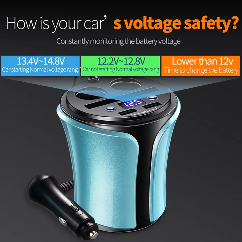Hot Car Charger Cup 2 Cigarette Lighter Socket Stand 2 USB Charging Port Card Socket BX
Hot Car Charger Cup 2 Cigarette Lighter Socket Stand 2 USB Charging Port Card Socket BX