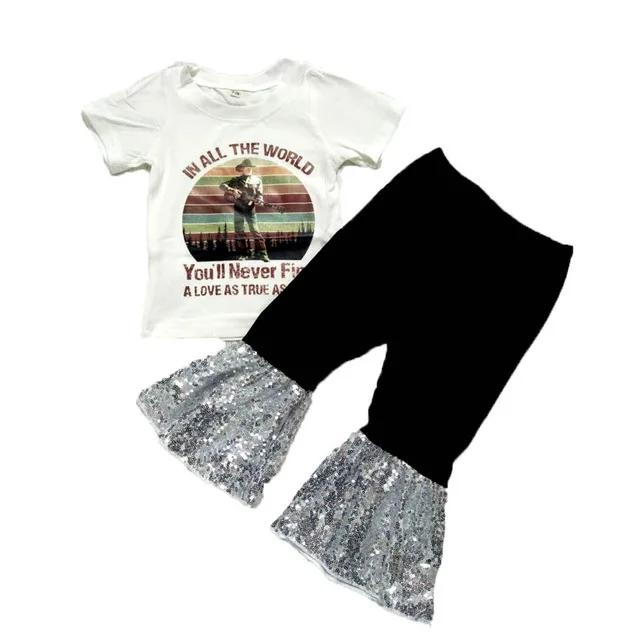 2019 latest design fashion figure print pattern high quality boutique children's wear personality girl bell pants set
2019 latest design fashion figure print pattern high quality boutique children's wear personality girl bell pants set