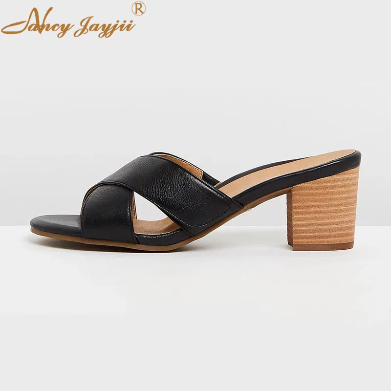 Woman Slippers Female Shoes Black Solid Peep Toe Super high Square heels Outside&Indoor Basic Fashion Casual Leisure Mature 2019
Woman Slippers Female Shoes Black Solid Peep Toe Super high Square heels Outside&Indoor Basic Fashion Casual Leisure Mature 2019