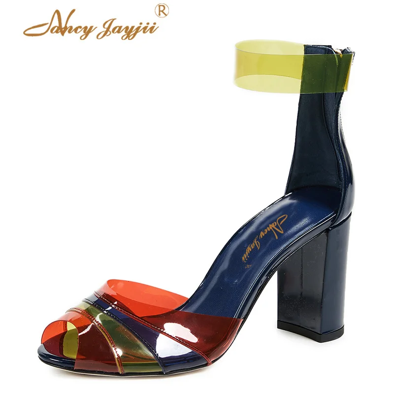 Blue Women Sandals Platform Lady Shoes Sexy Classic PVC Colorful Zipper Dress Party 2019 Summer Chunky Heels Fashion Mixed Color
Blue Women Sandals Platform Lady Shoes Sexy Classic PVC Colorful Zipper Dress Party 2019 Summer Chunky Heels Fashion Mixed Color