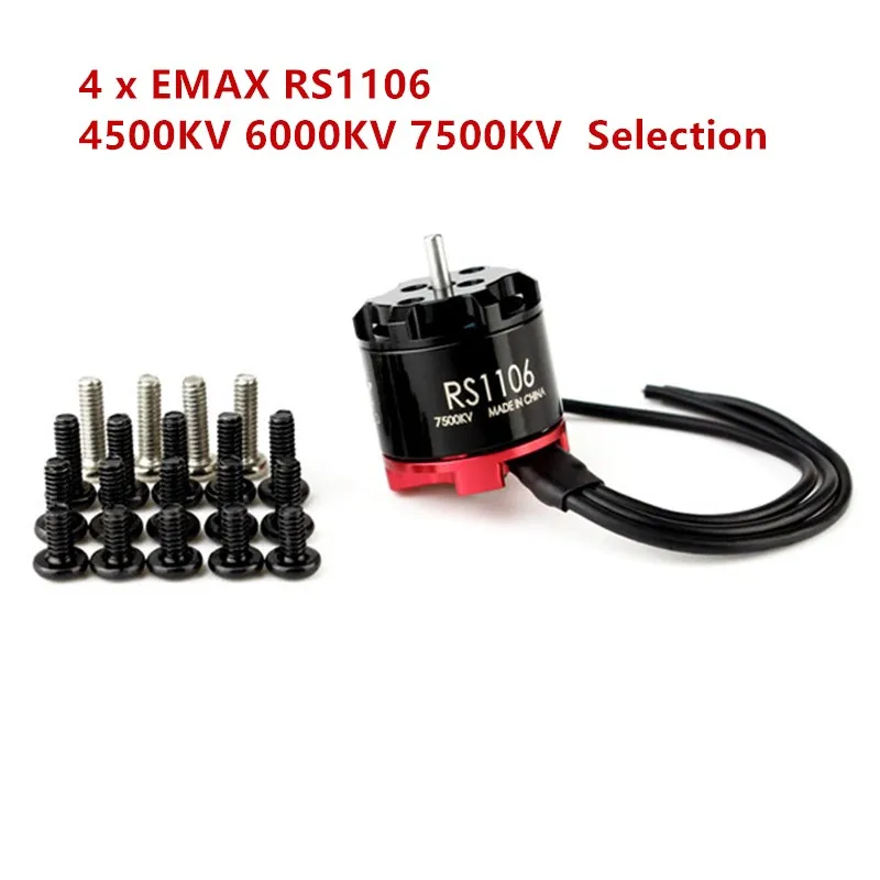 Высококачественный 4х EMAX RS1106 7500KV бесщеточный микро двигатель CW Thread для FPV Racer RC