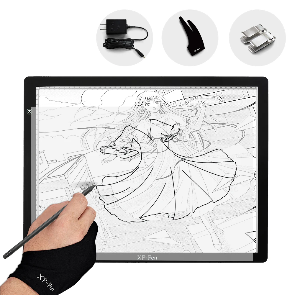 XP Pen CP A3 24 Дюймов LED Отслеживания Свет Стол Окно Затемнения Drawing Pad X ray с Скрепки и