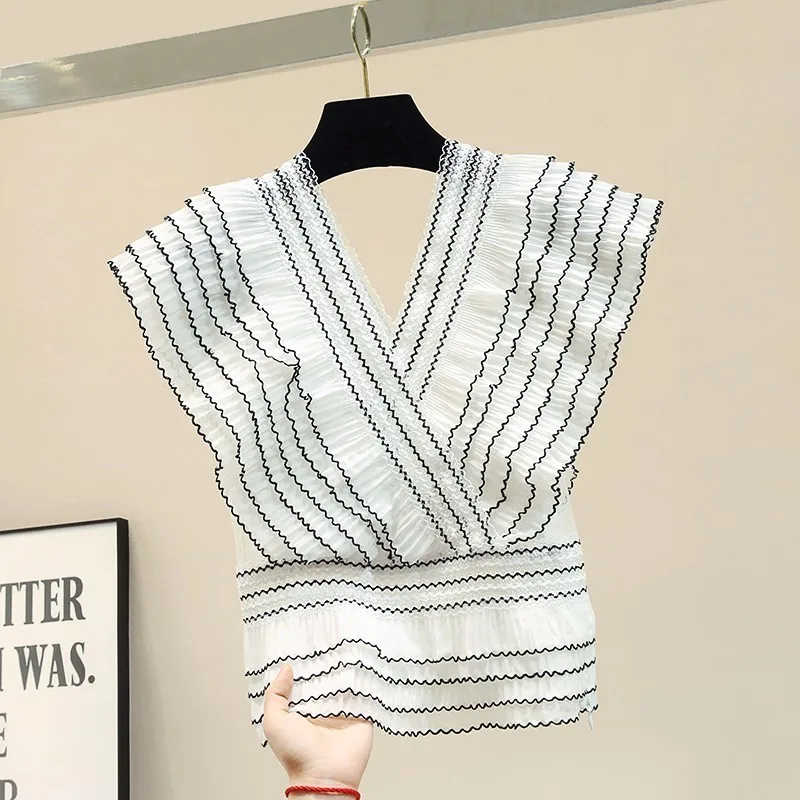 Sexy striped ruffle chiffon blouse white shirt summer v-neck mesh patchwork womens tops and blouses blusas mujer de moda 2019
Sexy striped ruffle chiffon blouse white shirt summer v-neck mesh patchwork womens tops and blouses blusas mujer de moda 2019