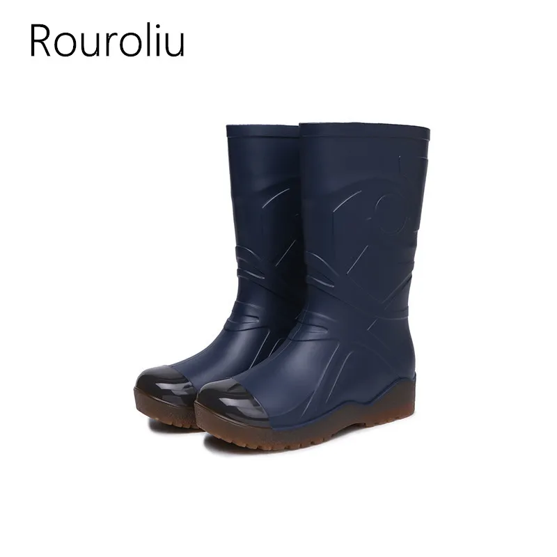 Rouroliu Mens Winter Footwear Waterproof Mid-Calf PVC Rain Boots Water Shoes Man Wellies Work Safety Rainboots RT286
Rouroliu Mens Winter Footwear Waterproof Mid-Calf PVC Rain Boots Water Shoes Man Wellies Work Safety Rainboots RT286