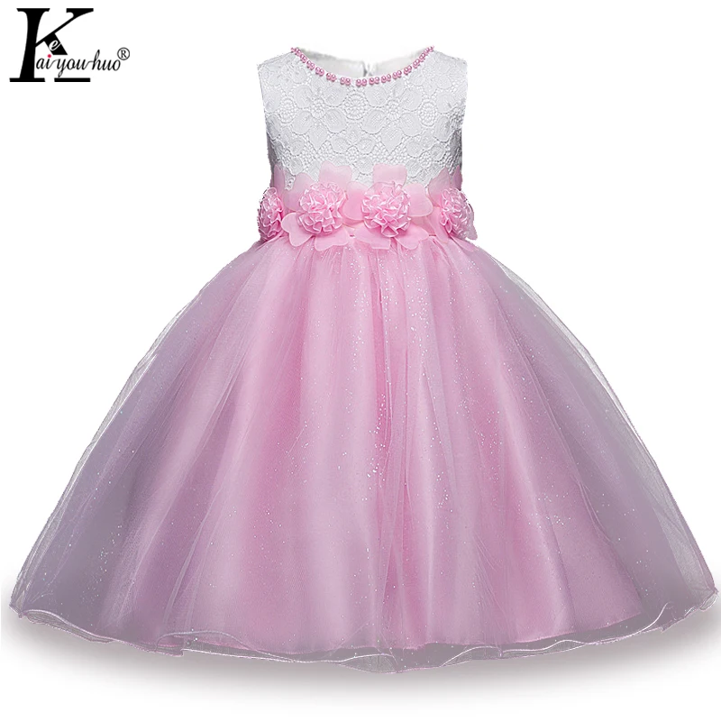2020 летнее платье для девочек Детское свадебное принцессы с бантом и цветами