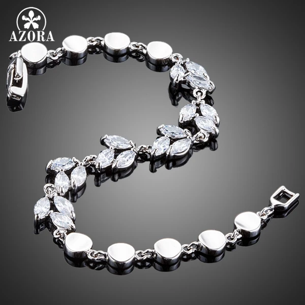 AZORA Elegant Water Drop Design Marquise Cut Clear Cubic Ziconia Bracelet for Women TS0131 | Украшения и аксессуары