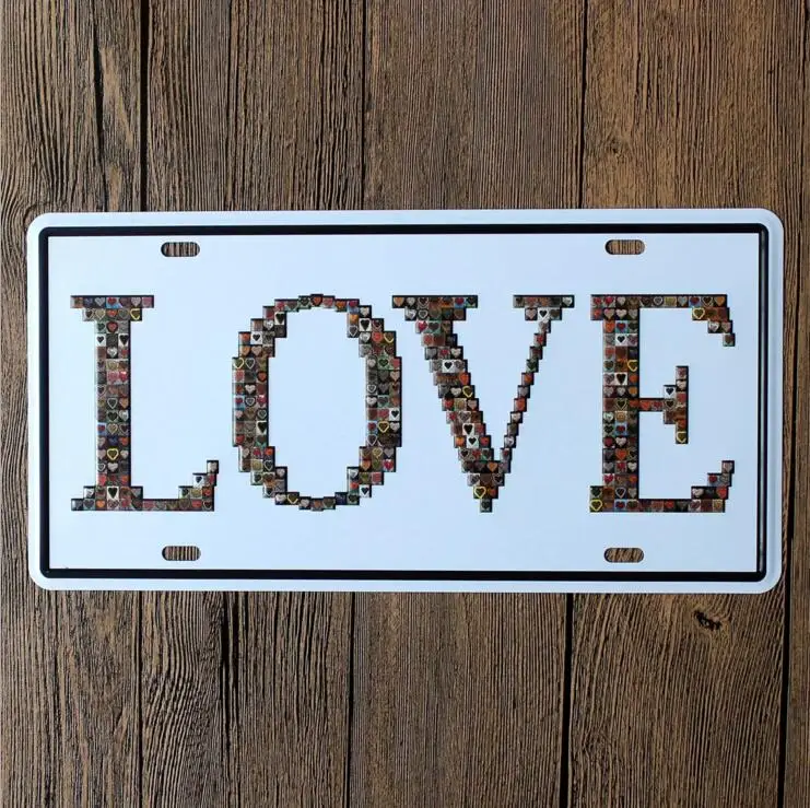 PT1 I LOVE MY COUNTRY series Tin Signs 15*30CM Metal License Plate Antique Painting Pub and Shop DECOR Wall Sticker | Дом и сад