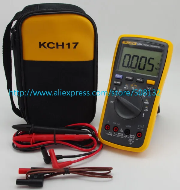 FLUKE 17B + цифровой мультиметр тестер er DMM с TL75 Тестовые провода мягкий чехол KCH17 F17B