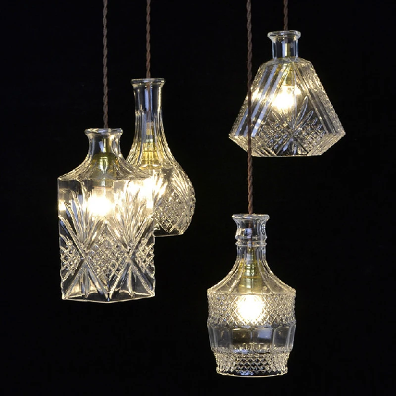 Crystal Glass led Pendant Lamp Restaurant Bar Exhibition Hall Bottle Carved Pendant Lights Boutique Store Study Hanging Lights
Crystal Glass led Pendant Lamp Restaurant Bar Exhibition Hall Bottle Carved Pendant Lights Boutique Store Study Hanging Lights