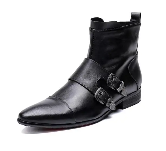 NEW pointed toe buckle leather ankle boots Italy style handmade men shoes retro cool male zipper ankle boots
NEW pointed toe buckle leather ankle boots Italy style handmade men shoes retro cool male zipper ankle boots