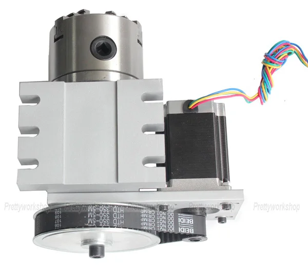80mm 3-jaw Chuck Nema23 Stepper Motor Kit for CNC Router 4th Rotation Axis Lathe Machine | Инструменты