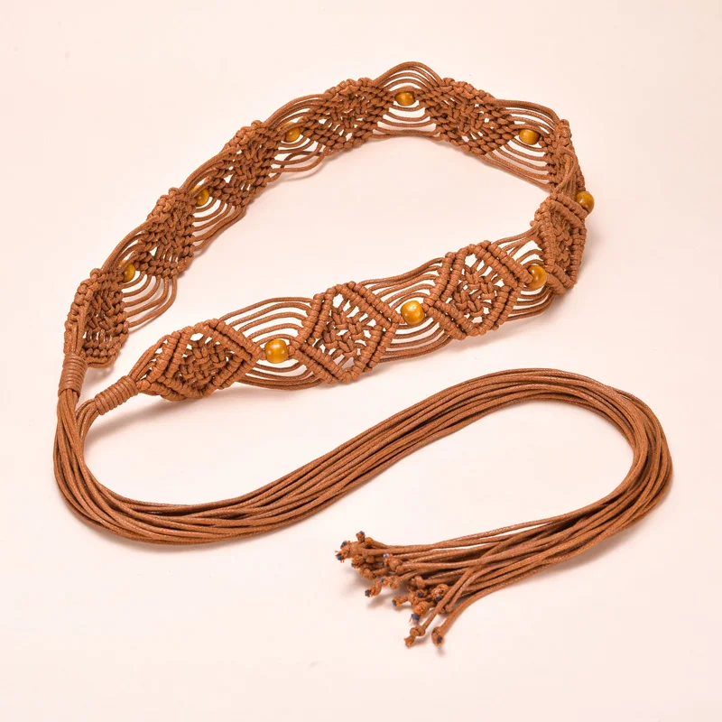 Belts for women high quality Wax rope knitted wide wasitline Tie knots women belts Bohemian
Belts for women high quality Wax rope knitted wide wasitline Tie knots women belts Bohemian