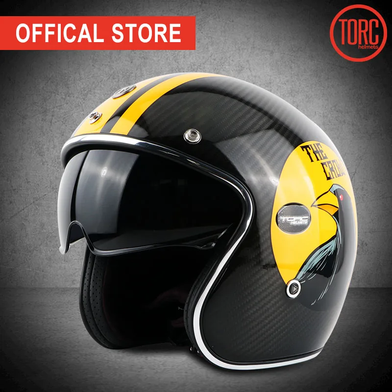 TORC V587 carbon fiber motorcycle helmet vintage open face helmet motorbike motocross jet retro capacete visor moto ECE
TORC V587 carbon fiber motorcycle helmet vintage open face helmet motorbike motocross jet retro capacete visor moto ECE