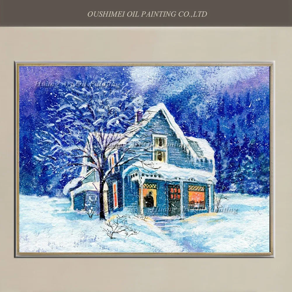 Hand Painted Painting on Canvas for Christmas Gift Modern Snow Hut Blue Sky Landscape Oil Painting For Room Wall Decor Paintings
Hand Painted Painting on Canvas for Christmas Gift Modern Snow Hut Blue Sky Landscape Oil Painting For Room Wall Decor Paintings