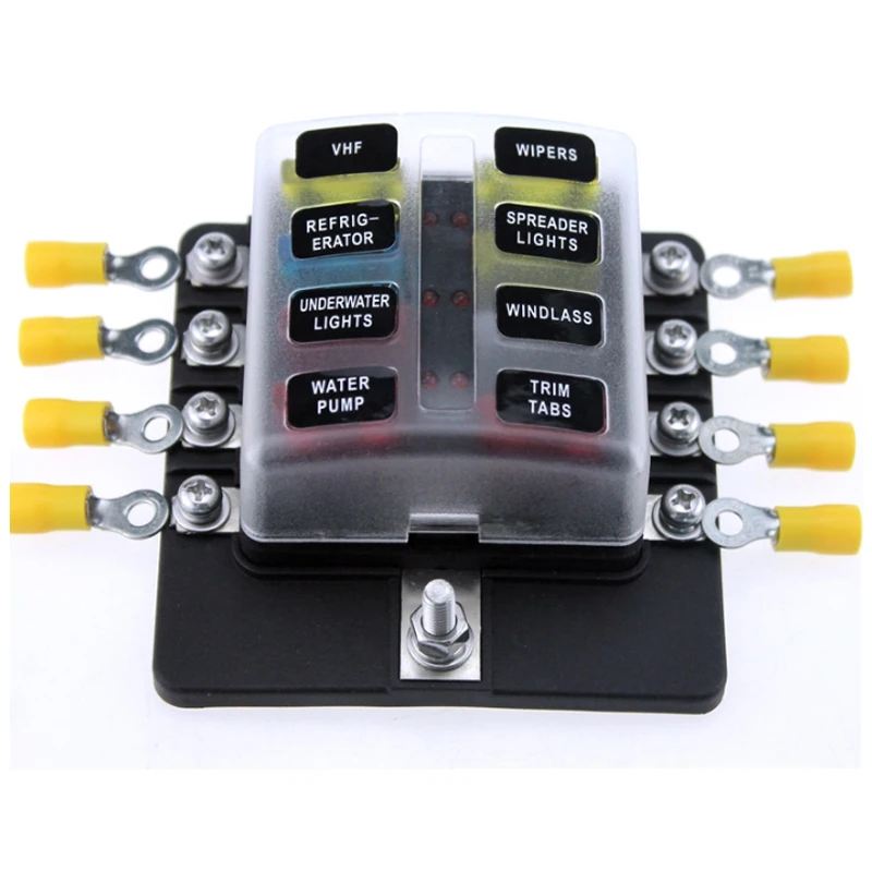 6/8/10/12 way fuse box Holder 12V/24V with LED Warning Light Kit for Car Boat Marine Trike
6/8/10/12 way fuse box Holder 12V/24V with LED Warning Light Kit for Car Boat Marine Trike