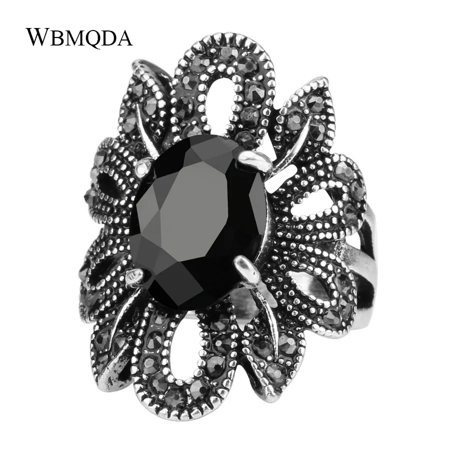 Bohemian Punk Gothic Ring Women Black Stone Mosaic Crystal Rings Silver Color Hollow Flower Accessories Vintage Tibetan Jewelry
Bohemian Punk Gothic Ring Women Black Stone Mosaic Crystal Rings Silver Color Hollow Flower Accessories Vintage Tibetan Jewelry