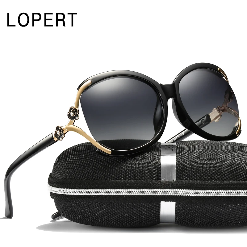 Lopert Cat Eye поляризованных солнцезащитных очков Модные женские очки Glasse Брендовая