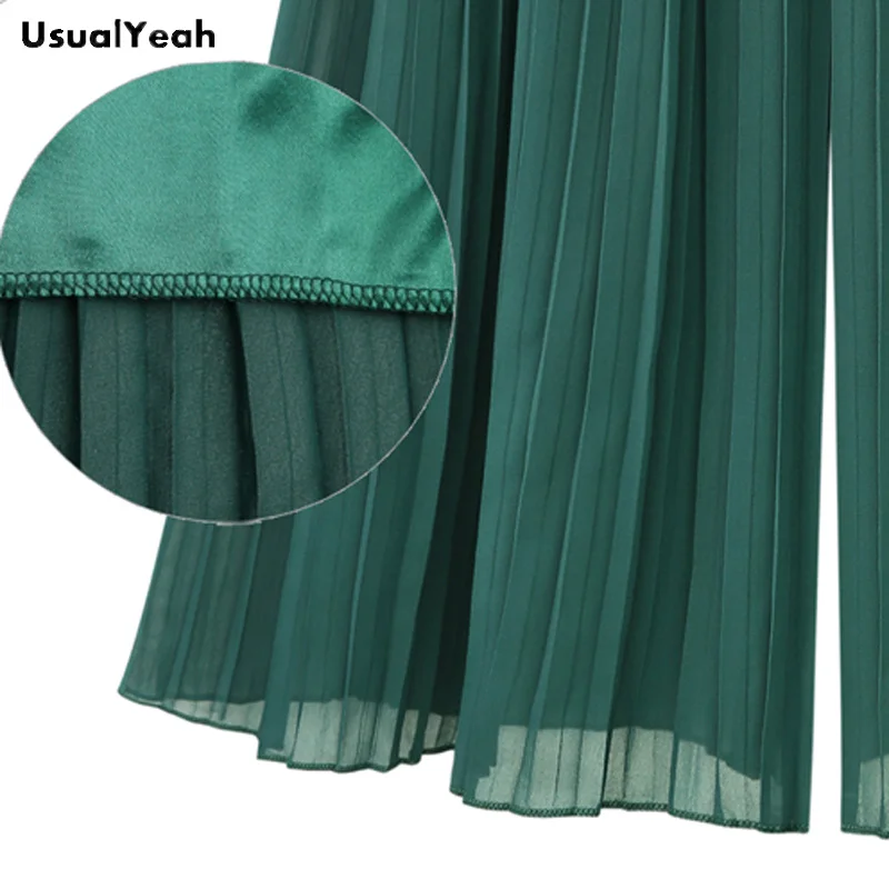 UsualYeah Women New Fashion Pleated Chiffon Loose Wide Leg Pants Plus Size Elastic Waist Calf-Length Trousers Black Green XL 4XL
UsualYeah Women New Fashion Pleated Chiffon Loose Wide Leg Pants Plus Size Elastic Waist Calf-Length Trousers Black Green XL 4XL