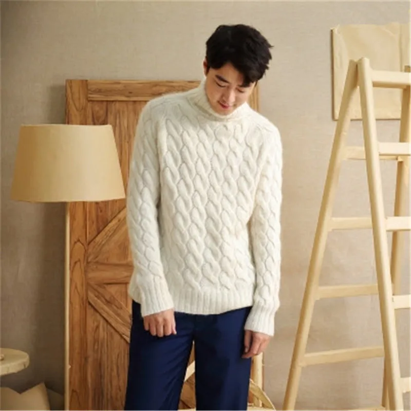 100% hand made wool blend turtleneck twisted knit men solid H-straight loose pullover sweater one&over size
100% hand made wool blend turtleneck twisted knit men solid H-straight loose pullover sweater one&over size