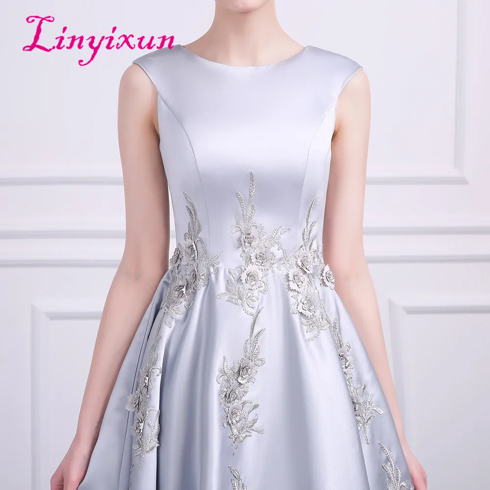 Linyixun Дешевое платье для встречи выпускников 2018 ТРАПЕЦИЕВИДНОЕ коктейльное