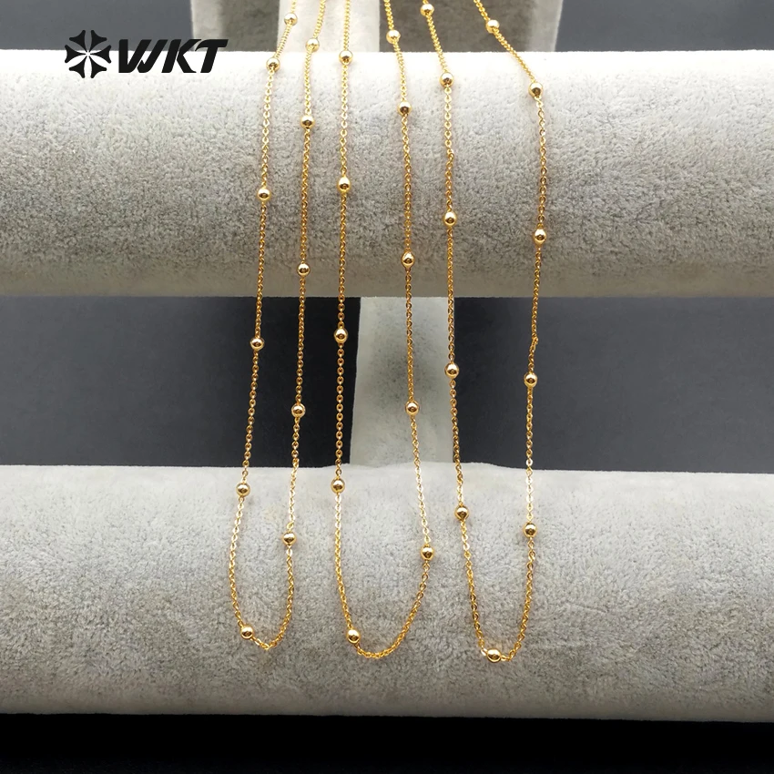 

WT-N1058 Fashion Brass Necklace With Best Gold Electroplate For Women Necklace And Necklace Findings With Brass Beads Necklace