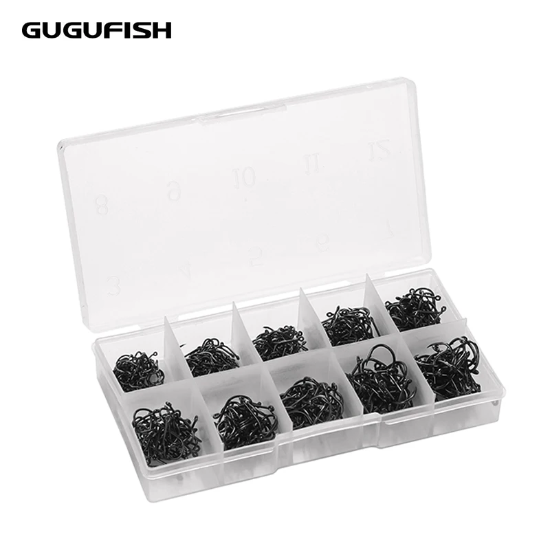 GUGUFISH 500pcs/box High Carbon Steel Barbed hooks Fishing Hook 10 Size #3-#12 Fishhooks Pack Carp Fishing Tackle pesca
GUGUFISH 500pcs/box High Carbon Steel Barbed hooks Fishing Hook 10 Size #3-#12 Fishhooks Pack Carp Fishing Tackle pesca