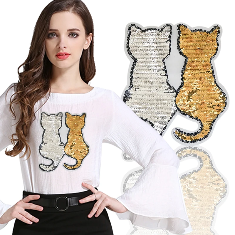 5Pc Shiny Sequin Patch Reversible Sequin Change Color Cartoon Cat Panda Patches For DIY Clothes Patch Stickers Applique Crafts
5Pc Shiny Sequin Patch Reversible Sequin Change Color Cartoon Cat Panda Patches For DIY Clothes Patch Stickers Applique Crafts